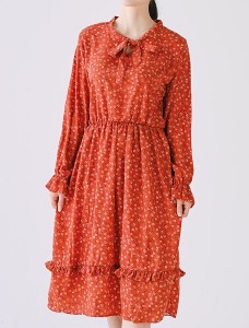 BSO 9007 여자프릴꽃무늬원피스